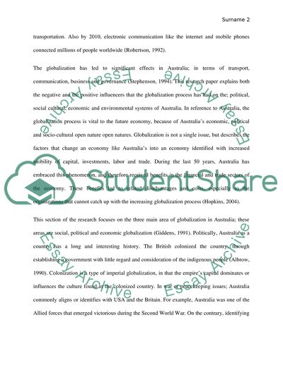 Australian Globalization