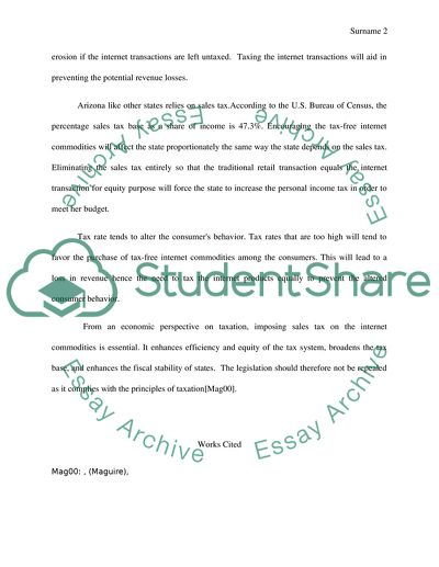 Sales Tax Needs to Be Imposed on Internet Transactions