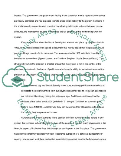 The Personal Account System for Social Security