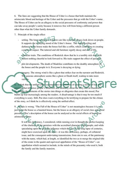 Towards the Understanding of the House of Usher Allegories