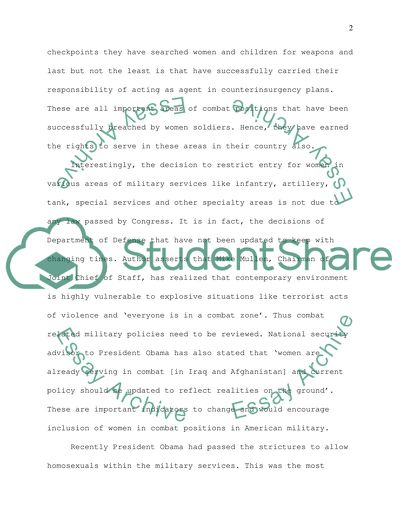 Militarys last barrier to Equality