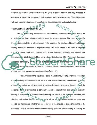 Investment in single company shares and gilts