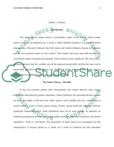 Nurture versus nature