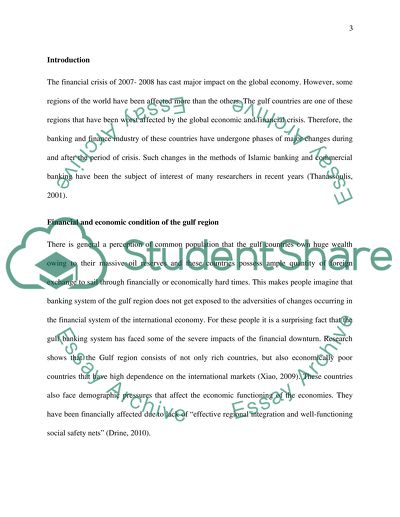 Changes in Gulf banking industry after global financial crisis