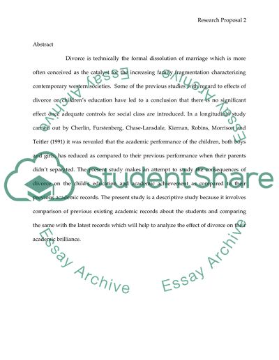 Effects of Divorce on Childrens Achievements in School