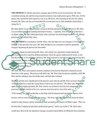 Human Resources Management