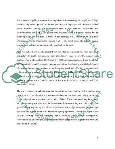 The Most Important Phase in the Life Cycle of an Organization