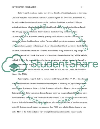 Sociology - Euthanasia for Babies