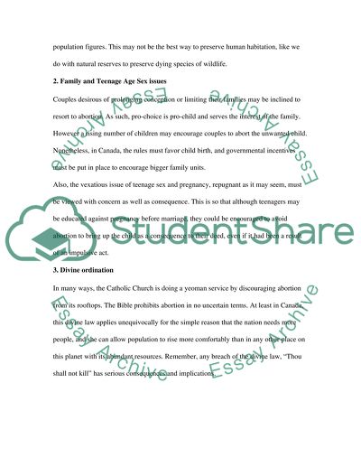 Debate topic Abortion Should Be Illegal in Canada