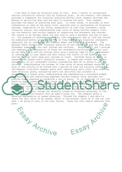 The Financial Planning Process