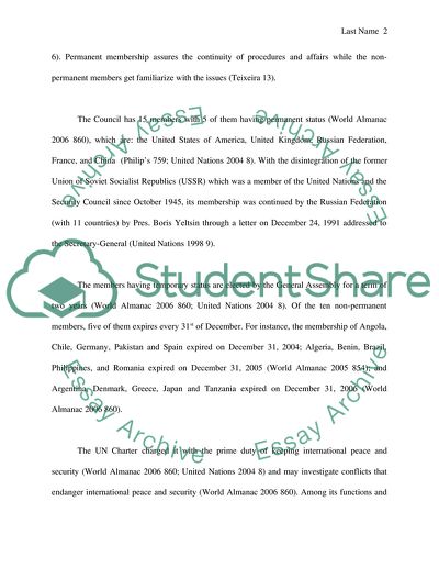 U.N Security Council Reform