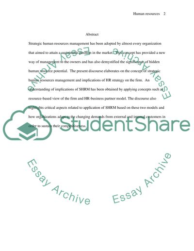 Concept of Strategic Human Resources Management