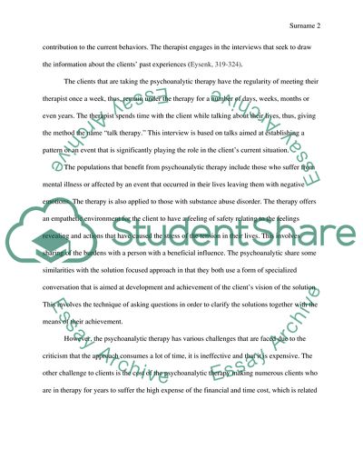 Psychoanalytic Theory, Cognitive Behavioral Theory, Behavioral Theory, or Task-Centered Theory