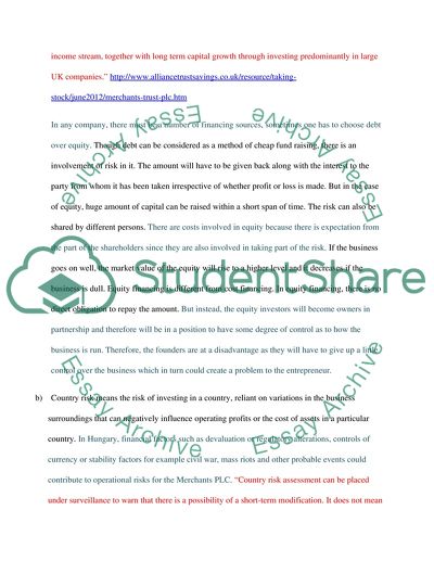 Financial Requirements of Merchants Plc