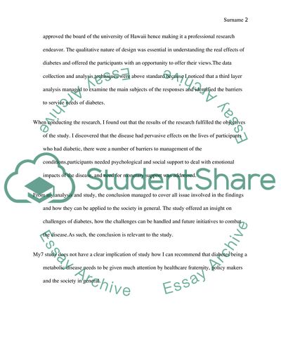 Perceptions of Diabetes, Barriers to Disease Management, and Service Needs