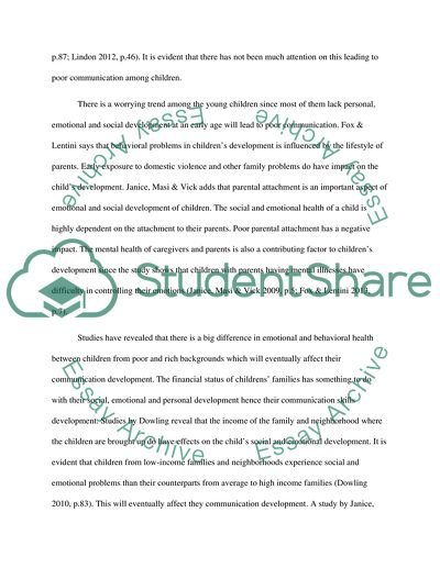Poor Communication Skills Among Children in England