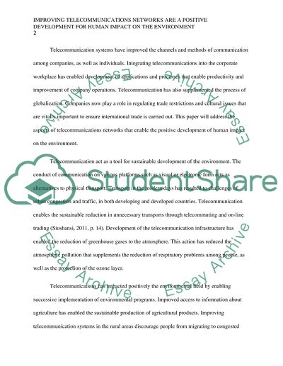 Improving telecommunications networks are a positive development for human impact on the environment
