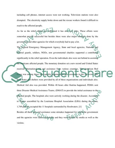 Successful and Unsuccessful Relief Operations