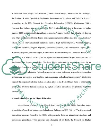 Accreditation for Higher Institutions