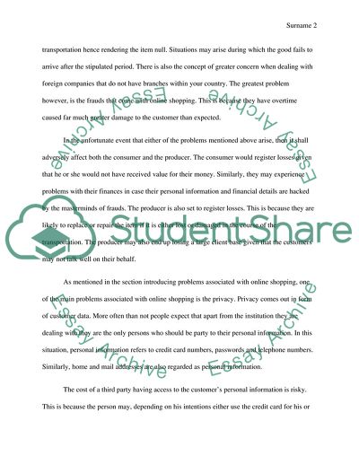 Privacy Issues and Online Shopping