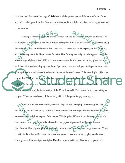 Cultural and Historic Aspects Surrounding Gay Marriages