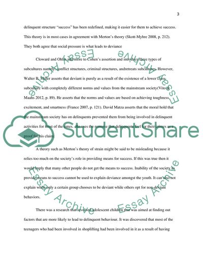 Mertons Theory of Social Strain