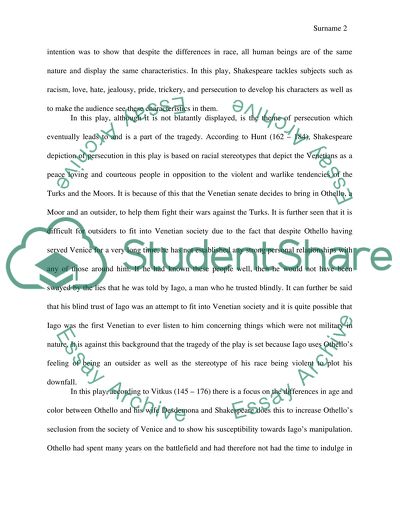 William Shakespearss Othello, the moor of Venice as a tragedy