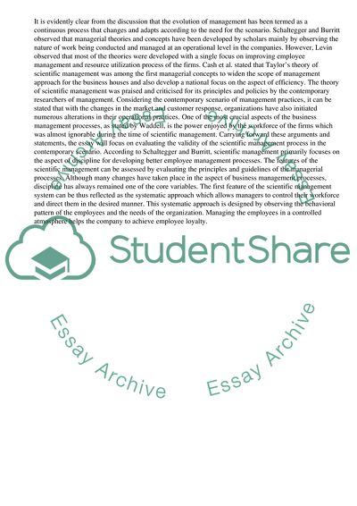 To What Extent Is Scientific Management an Appropriate Way to Manage In the 21st Century