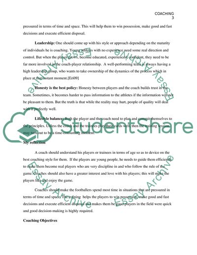 Portfolio of Coaching Profession