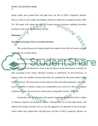 The Effects of Location Taxes on Location Decisions and Urban Economic Growth