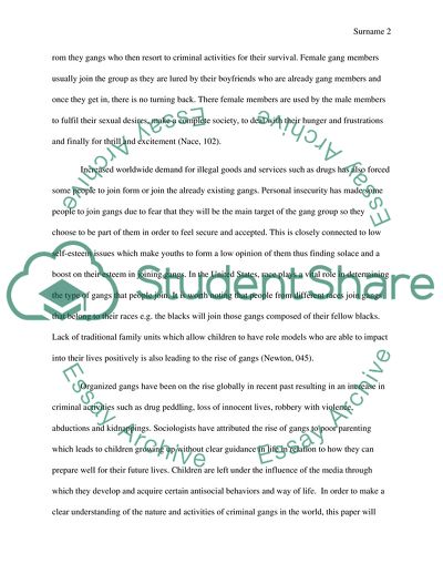 Main Aspects of Gang Activities