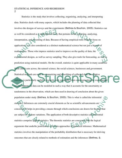 Statistical Inference and Regression