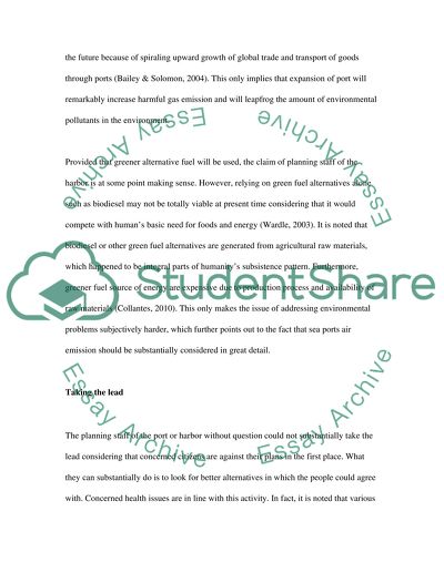 The Impact of the Plan for Sea Port Expansion in Long Beach San Pedro