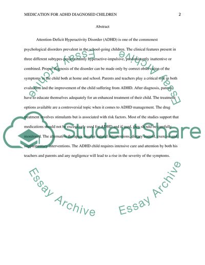 Should Children Diagnosed with ADHD be given Medication to address their Symptoms