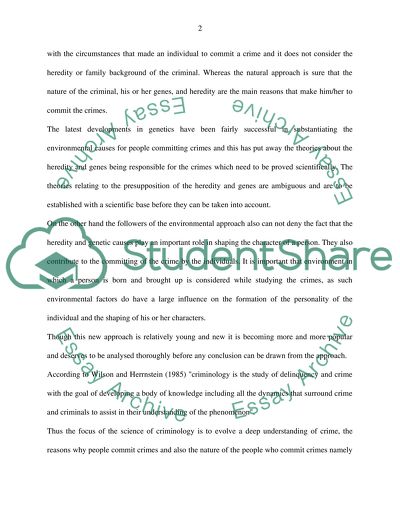 Are Criminals Born or Made