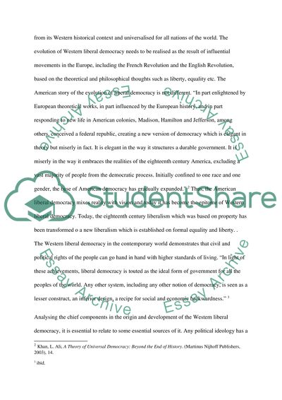 Western liberal democracy. The evolution of liberal democracy