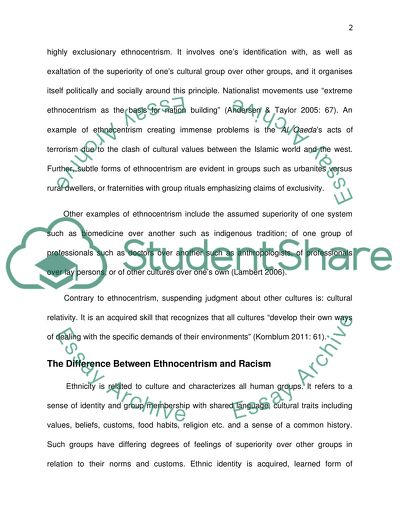 Ethnocentrism, Racism and Health Care