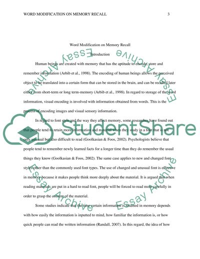 Word Modification on Memory Recall