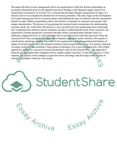 Importance of Revenue Management in Hospitality/Tourism Industry