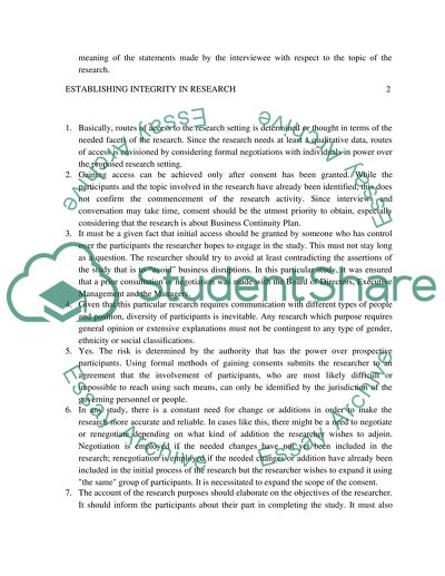 Activity 7 - Establishing Integrity