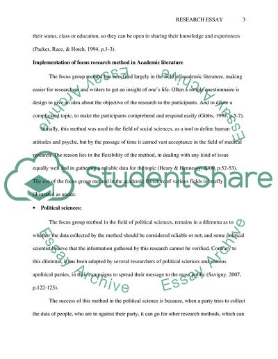 The Use of Focus Groups for Idea Generation