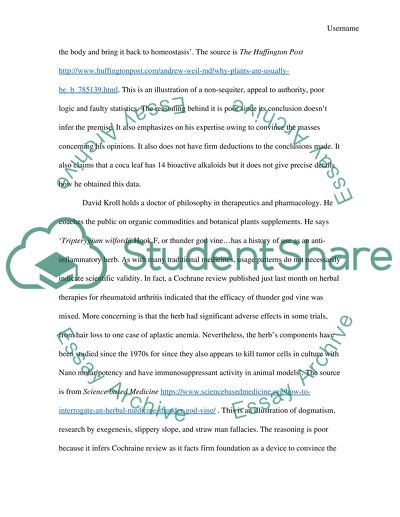 Faulty Arguments in the Field of Herbalism, Natural Cures and Plant Medicine