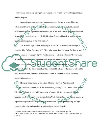 The Legal Systems in Scotland, Australia and the United States