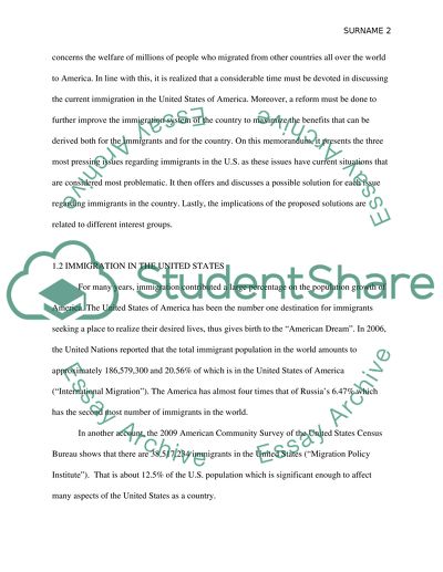 Current Issues Regarding Immigrants in the US