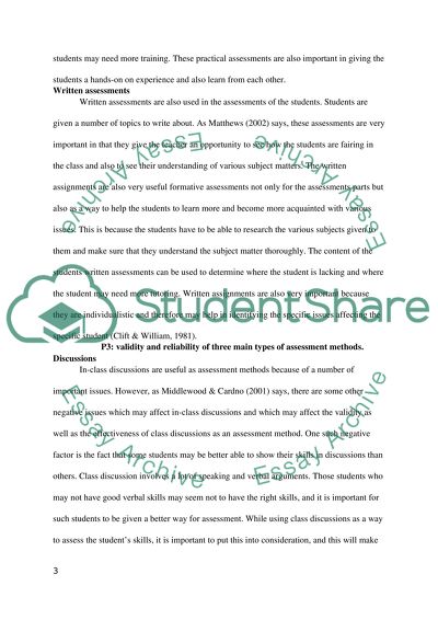 Student Assessment Strategy and Methods
