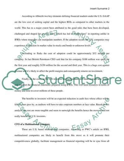 US moving to IFRS. (International Accounting)