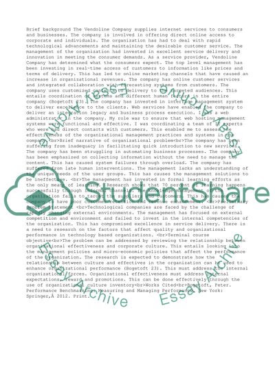 Creating High Performance Organization-course Project Proposal