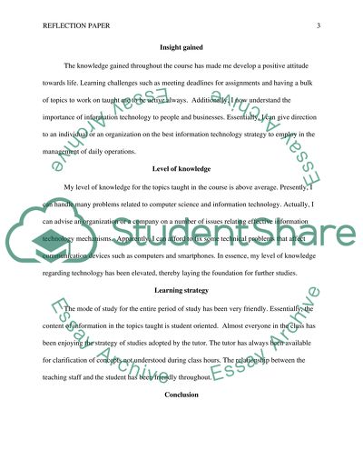 Reflection paper