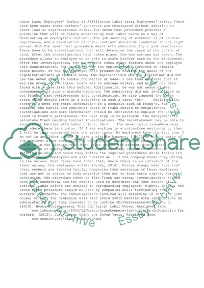 SLP 5 MGT- 412 LABOR LAW; EMPLOYEE SAFETY