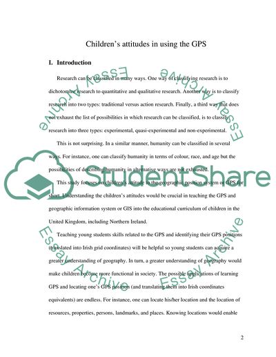 Childrens Attitudes in Using the GPS